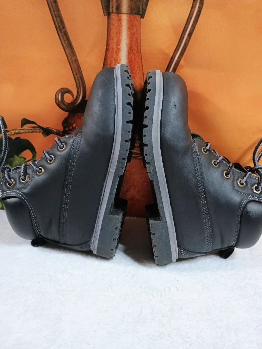 EUC Kids Wonder Nation Sz 13 Black Youth Utility Work Boots Rugged Outdoor Lace